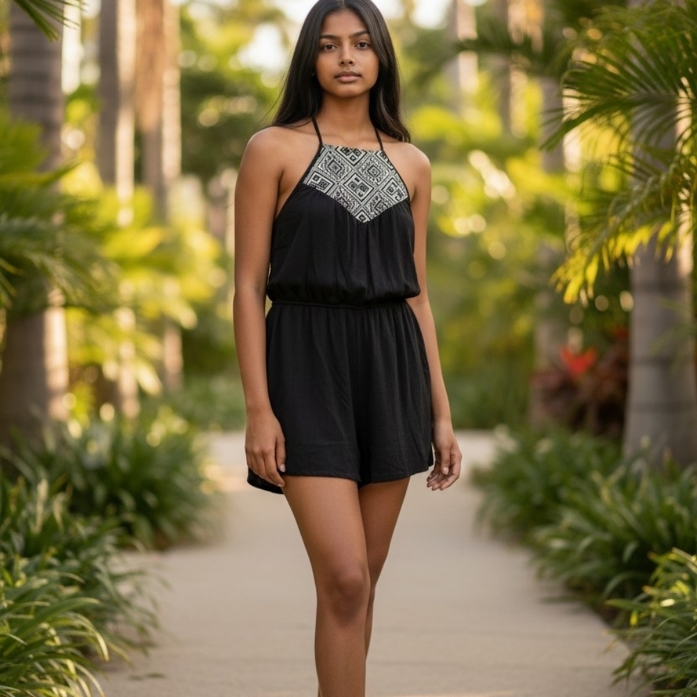 Sunmer Is Almostchere Black Sleeveless Jumpsuit